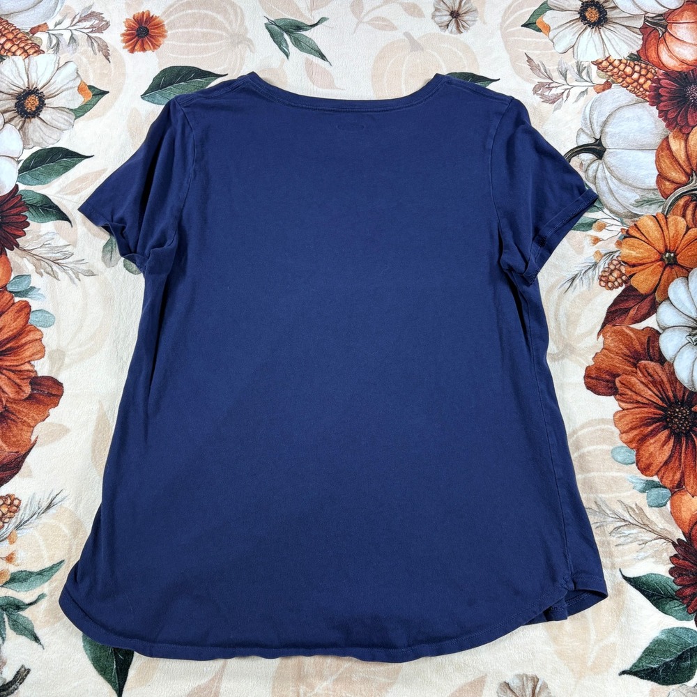 Old Navy Womens EveryWear Graphic Tee USA Heart Patriotic Cotton Navy Size Large - Picture 4 of 6